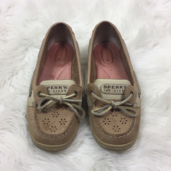 Sperry Shoes - Sperry Shoes Sz 8 Topsider Tan Leather Boat Slides